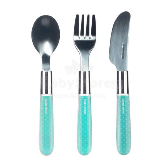 CANPOL 9/477_blu2 Set of Stainless Steel Cutlery EXOTIC ANIMALS Blue
