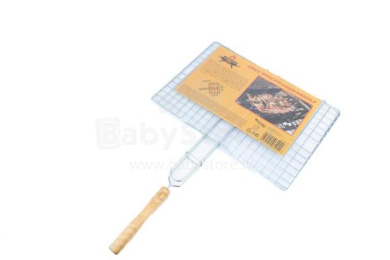 BBQ grill with wooden handle