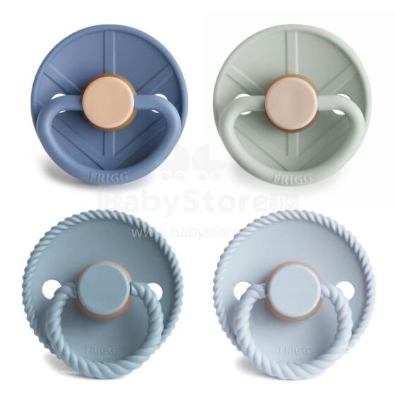 Frigg Pacifiers 4-pack Round Latex Art.101898 Skyline Serenity Pacifier (nipple) made of 100% natural rubber 6-18 months (4 pcs.)