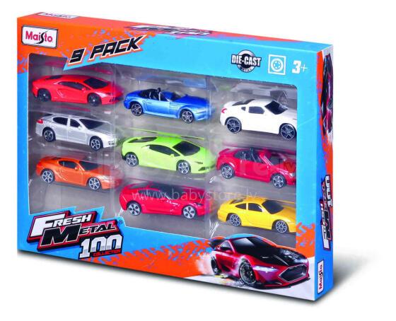 MAISTO DIE CAST auto model set Fresh Metal 3", 9 pack, 11077