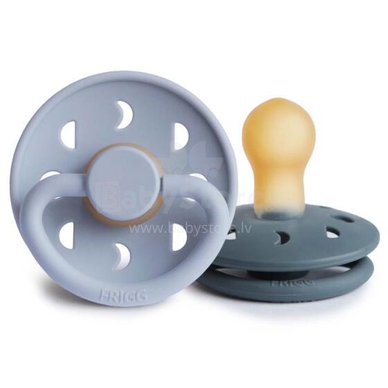Frigg Moon Phase Round Latex Art.76291500 Powder Blue/Slate Pacifier (nipple) made of 100% natural rubber 0-6 months (2 pcs.)