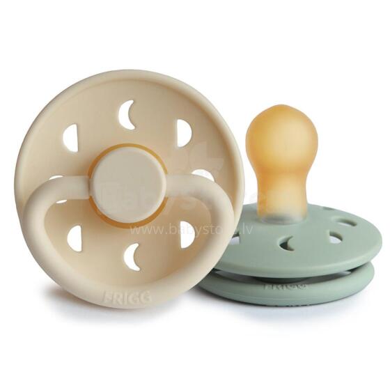 Frigg Moon Phase Round Latex Art.76291421 Cream/Sage Pacifier (nipple) made of 100% natural rubber 0-6 months (2 pcs.)