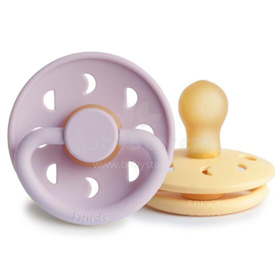 Frigg Moon Phase Round Latex Art.76291498 Pale Daffodil/Soft Lilac Pacifier (nipple) made of 100% natural rubber 0-6 months (2 pcs.)
