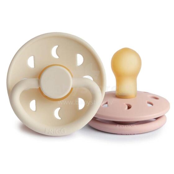 Frigg Moon Phase Round Latex Art.76292385 Blush/Cream  Apaļš māneklītis (knupītis) no 100% naturāla kaučuka no 6-18 mēn. (2 gb.)