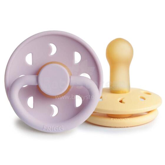 Frigg Moon Phase Round Latex Art.76292498 Pale Daffodil/Soft Lilac Pacifier (nipple) made of 100% natural rubber 6-18 months (2 pcs.)