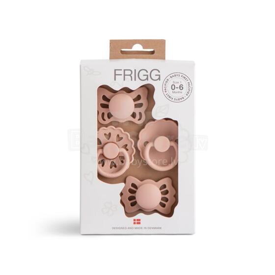 Frigg Pacifiers 4-pack Round Latex/Silicone Art.101483 Blush Pacifier (nipple) made of 100% natural rubber 0-6 months (4 pcs.)