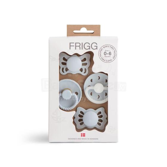 Frigg Pacifiers 4-pack Round Latex/Silicone Art.101485 Powder Blue Pacifier (nipple) made of 100% natural rubber 0-6 months (4 pcs.)