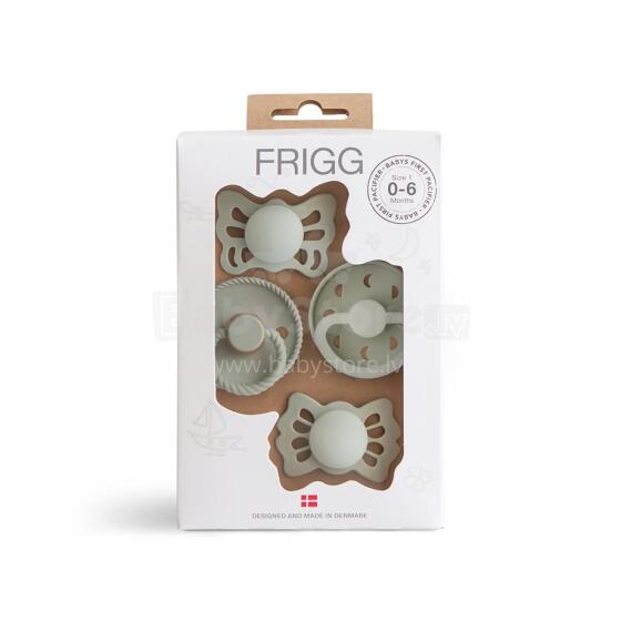 Frigg Pacifiers 4-pack Round Latex/Silicone Art.101928 Sage Pacifier (nipple) made of 100% natural rubber 0-6 months (4 pcs.)