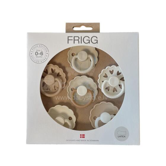 Frigg Pacifiers 4-pack Round Latex/Silicone Art.101865 Cinnamon Charm Pacifier (nipple) made of 100% natural rubber 0-6 months (6 pcs.)