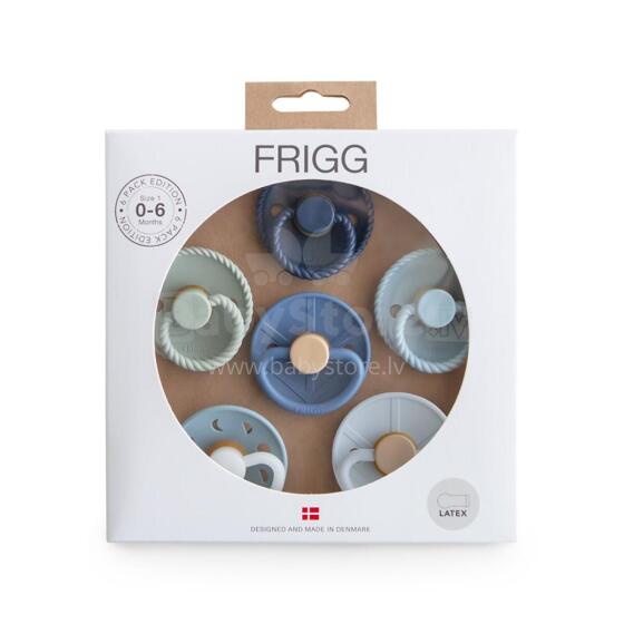 Frigg Pacifiers 4-pack Round Latex/Silicone Art.101869 Endless Sea Pacifier (nipple) made of 100% natural rubber 0-6 months (6 pcs.)