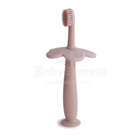 Mushie Flower Toothbrush  Art.2530019 Blush first silicone toothbrush