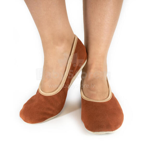 Bebe Basic Hip-Hop Gymnastics Shoes Art.SB120 Brown  Barefoot Gym Slippers