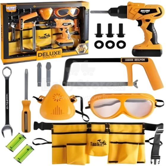 WOOPIE Small Handyman Tool Set Goggles Screwdriver Tool Belt 16pcs