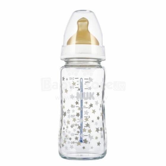443735 GLASS BOTTLE 240ML WITH TEMPERATURE GAUGE 0-6 573371,10745122 WHITE