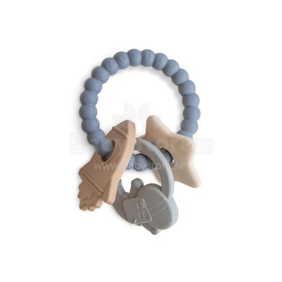 Mushie  Silicone  Teether Ring Art.101323 Silicone rattle (100% natural)