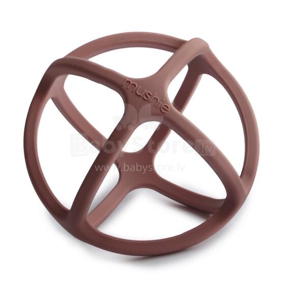 Mushie  Silicone Teether Ball Art.2560288 Woodhuck Silicone rattle (100% natural)