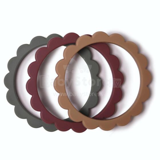 Mushie  Silicone Teether Flower Bracelet Art.2600280 Silicone rattle (100% natural)