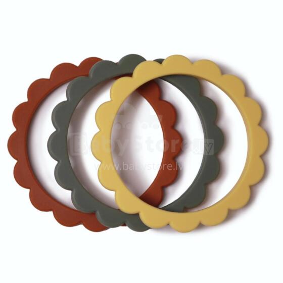 Mushie  Silicone Teether Flower Bracelet Art.2600283 Silicone rattle (100% natural)