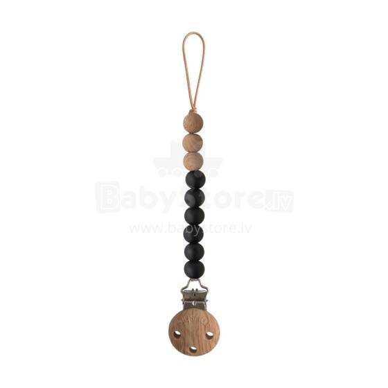 Mushie Silicone Pacifier Clip Eva Art.2090014 Black Pacifier holder