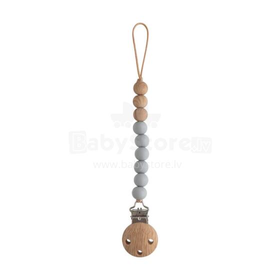 Mushie Silicone Pacifier Clip Eva Art.2090194 Stone Pacifier holder