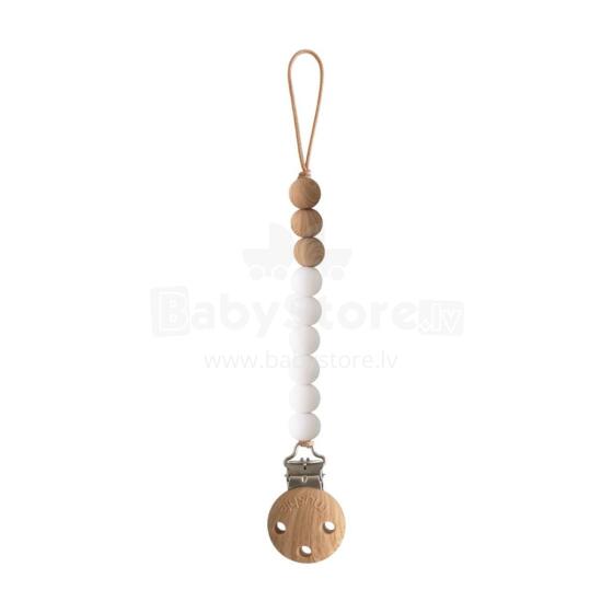 Mushie Silicone Pacifier Clip Eva Art.2090215 White Pacifier holder