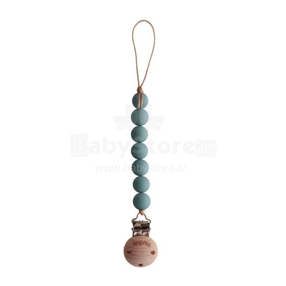 Mushie Silicone Pacifier Clip Halo Art.2120030 Cadet  Pacifier holder
