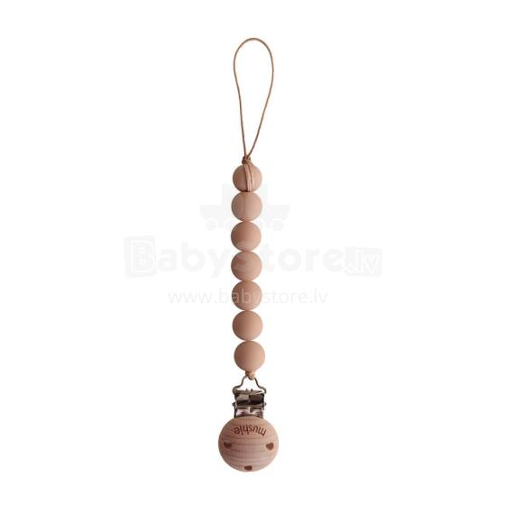 Mushie Silicone Pacifier Clip Halo Art.2120130 Pale Pacifier holder