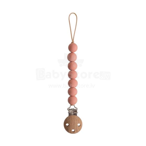 Mushie Silicone Pacifier Clip Halo Art.2120146 Powder  Pacifier holder