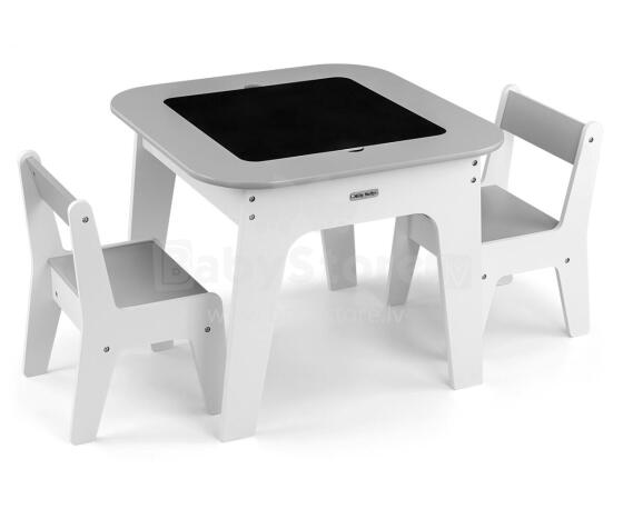 MILLY MALLY 6629 Furniture Set Olaf - Table and Two Chairs Grey
