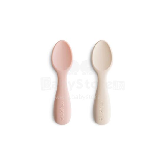 Mushie Silicone Starter Spoon Art.101352 Sand Soft silicone spoon (2 pcs.)
