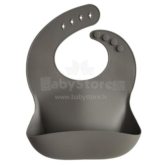 Mushie Silicone Bib Art.2500227 Dove Grey Silikona priekšautiņš