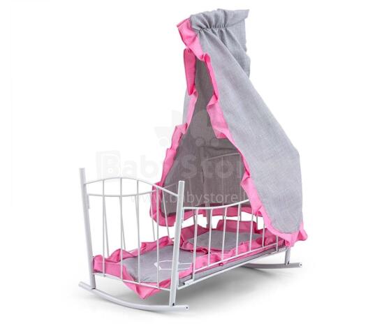 MILLY MALLY 6138 Doll Bed-Crib for Dolls Lily with Canopy Prestige Pink