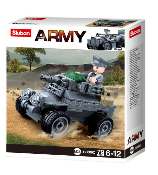 Sluban Constructor, WWII Armored Vehicle, 79 pcs.