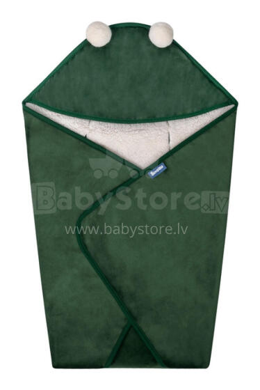 CARRY COT SWADDLE PLUSH BLANKET RAM 75X75 GREEN