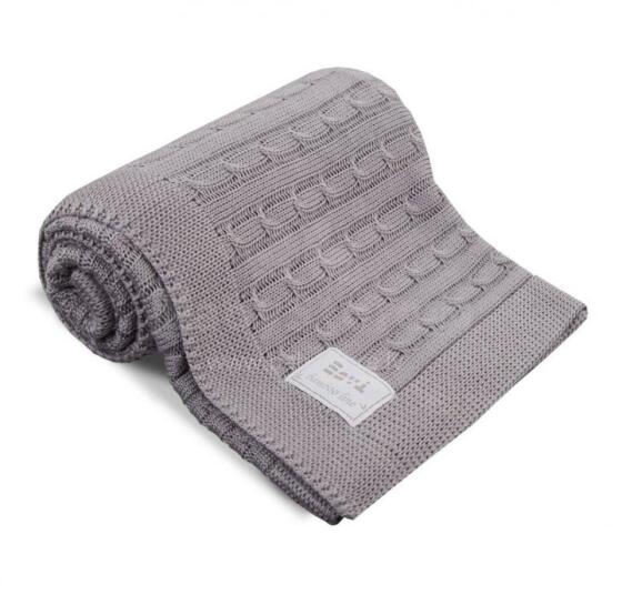 EWA 927873 Bamboo Blanket Gray Braid + Box