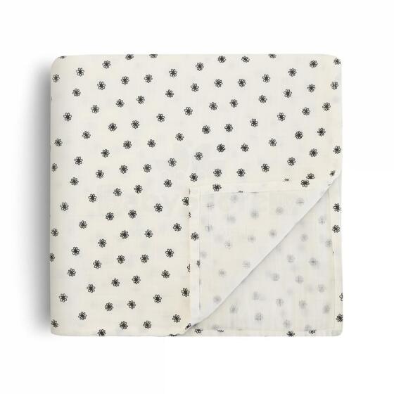 Mushie Muslin Swaddle Art.100226 Black Daisy