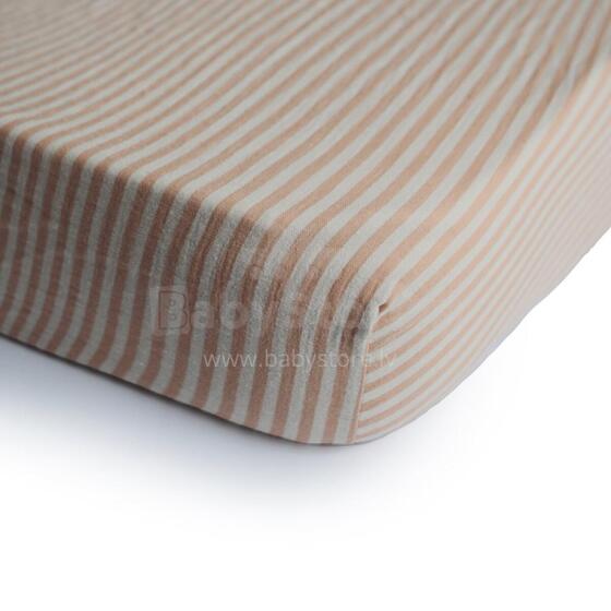 Mushie Crib Cotton Sheet  Art.2216276 Stripe