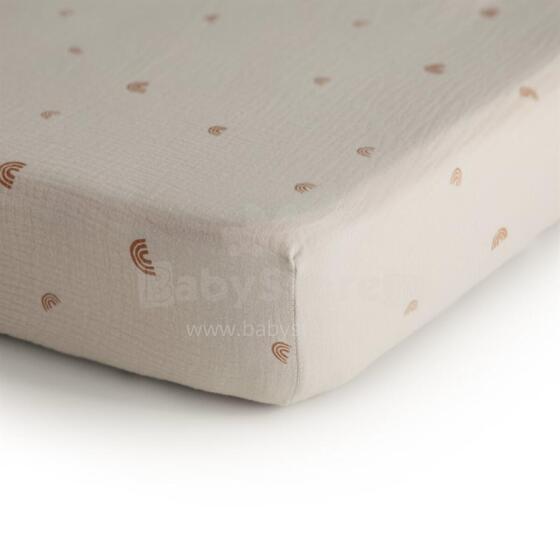 Mushie Crib Cotton Sheet  Art. 2216229 Rainbow