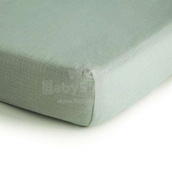 Mushie Crib Cotton Sheet  Art.2216156 Roman Green