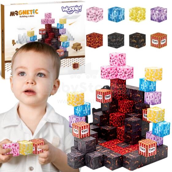 WOOPIE Magnetic Blocks Cubes Pixels Mine Craft 74pcs