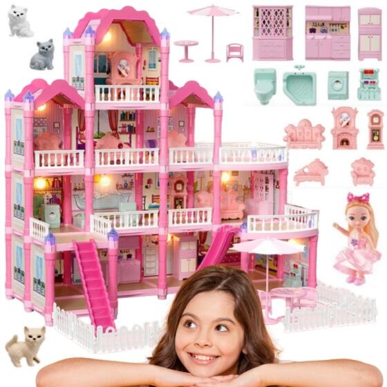 WOOPIE Dollhouse Villa with Accessories and Doll 296pcs