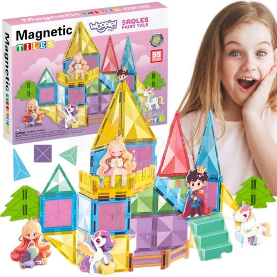 WOOPIE Magnetic Construction Blocks 3D Educational Set Fairy Tale Castle 55 pcs