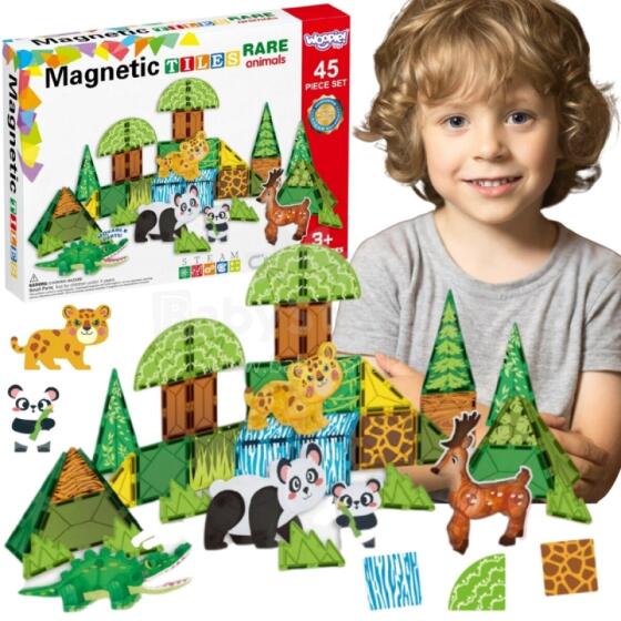 WOOPIE Magnetic Construction Blocks 3D Educational Set Rare Animals 45pcs