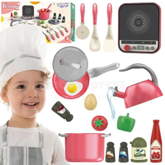 WOOPIE Little Chef Set Induction Pots Pan Kettle Pink 30pcs