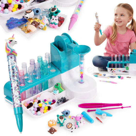 Pen Making Set Pen Creator DIY Animals Glitter Beads Pom Poms