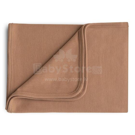 Mushie Ribbed Baby Blanket Blanket Art.101316 Tan