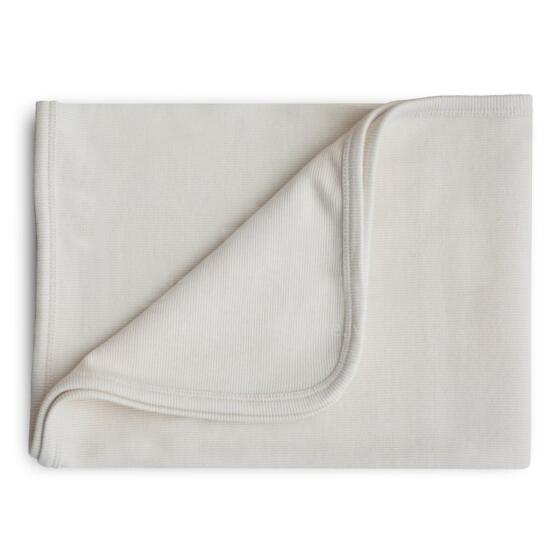 Mushie Ribbed Baby Blanket Blanket Art.101258 Ivory