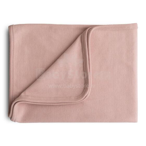 Mushie Ribbed Baby Blanket Blanket Art.101260 Blush
