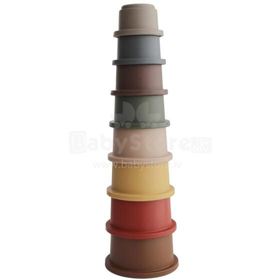 Mushie Stacking Cup Art.2400231 Retro Kraušanas trauki - piramīda