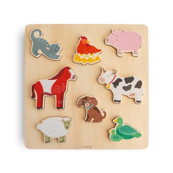 Mushie Wooden Puzzle  Art.101921 Farm
